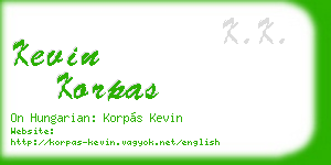 kevin korpas business card
