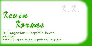 kevin korpas business card